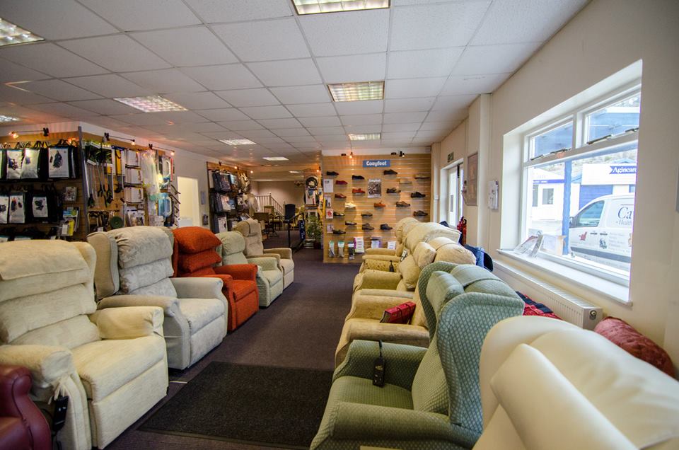 Interior view of the Cavendish Mobility & Health Care showroom in Torquay