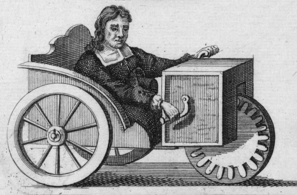 A drawing of Stephan Farfler's wheelchair 