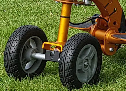 Front wheels of a SupaScoota Mobility Scooter