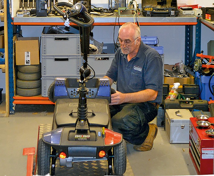 One of our mobility scooter engineers at work